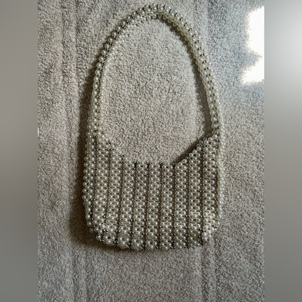 Zara Pearl Beaded Shoulder Bag